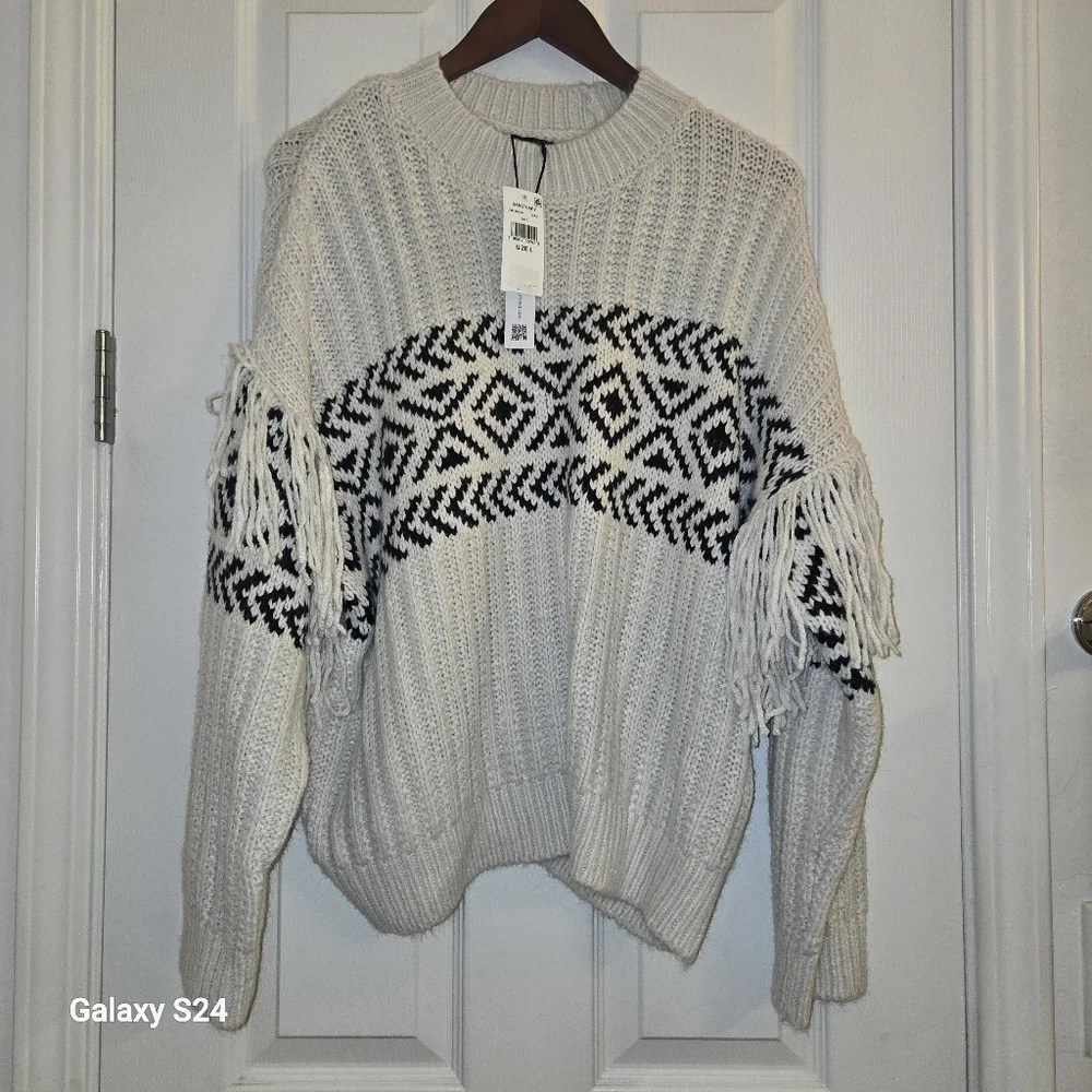 Sanctuary Fringe Detail Ribbed Pullover Sweater Size Large - Picture 4 of 13
